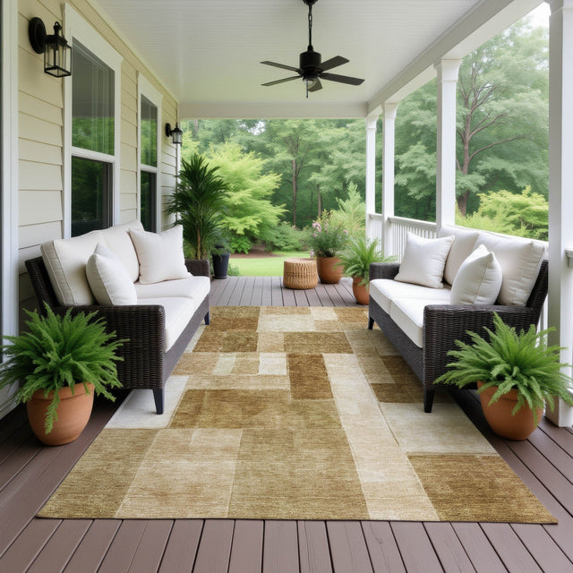 Dalyn Neo NO15 Terracotta Rug outdoor lifestyle image
