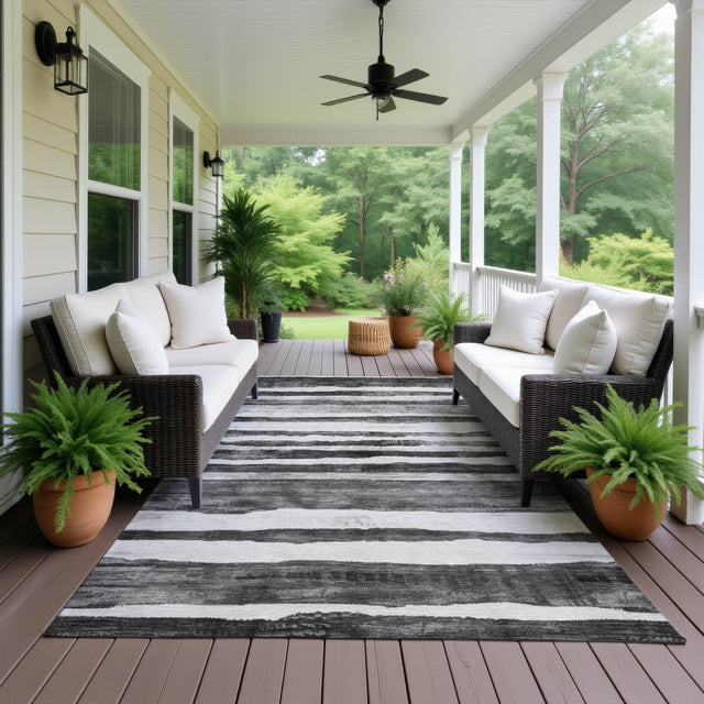 Dalyn Neo NO16 Charcoal Rug outdoor lifestyle image