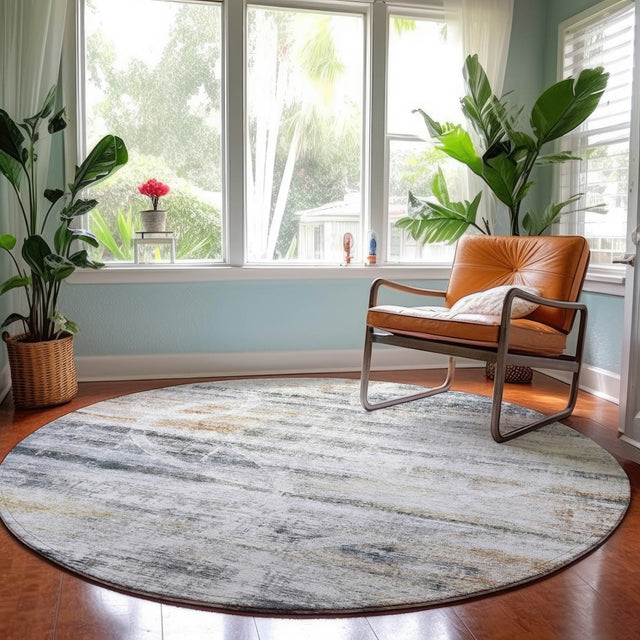 Dalyn Neo NO3 Silver Rug shown in a room