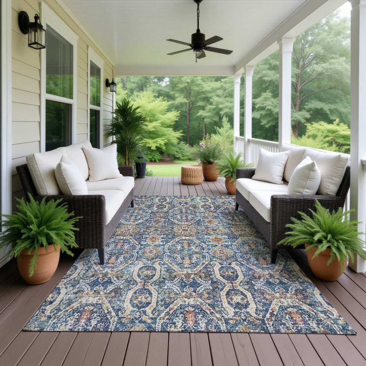 Dalyn Neo NO6 Denim Rug outdoor lifestyle image