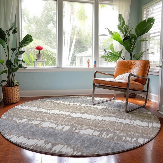 Dalyn Neo NO9 Taupe Rug shown in a room