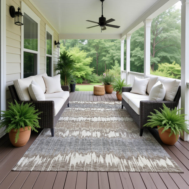 Dalyn Neo NO9 Taupe Rug outdoor lifestyle image