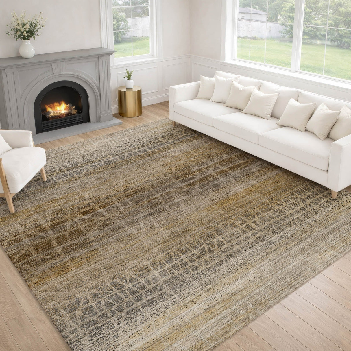 Dalyn Nexus NX1 Beige Rug shown in a room