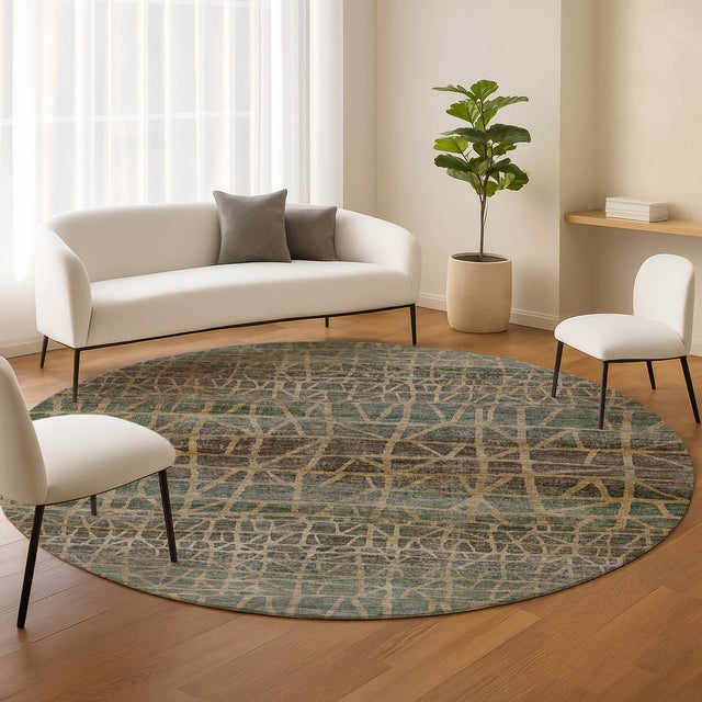 Dalyn Nexus NX1 Teal Rug shown in a room