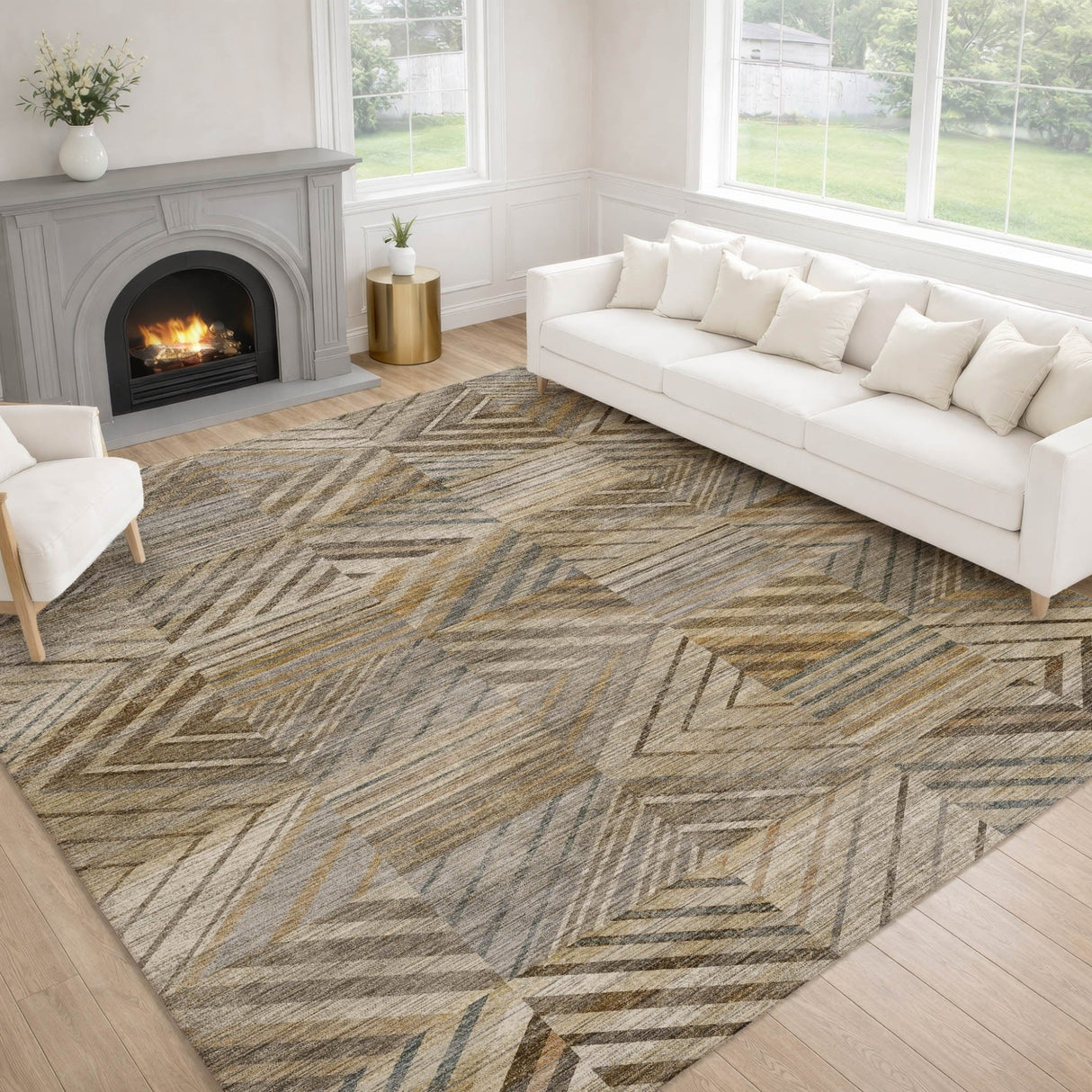 Dalyn Nexus NX2 Beige Rug shown in a room