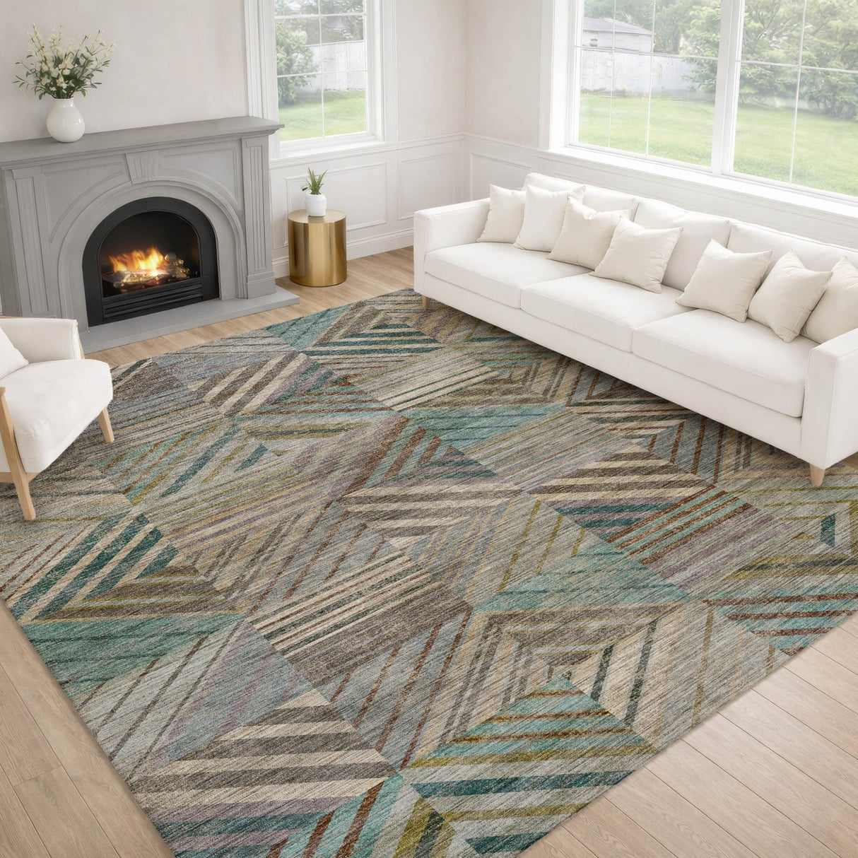 Dalyn Nexus NX2 Teal Rug shown in a room