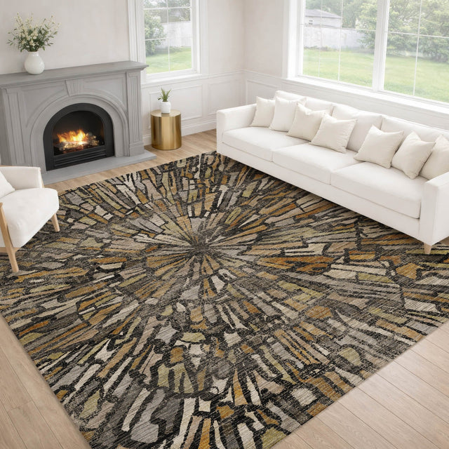 Dalyn Nexus NX3 Black Rug shown in a room