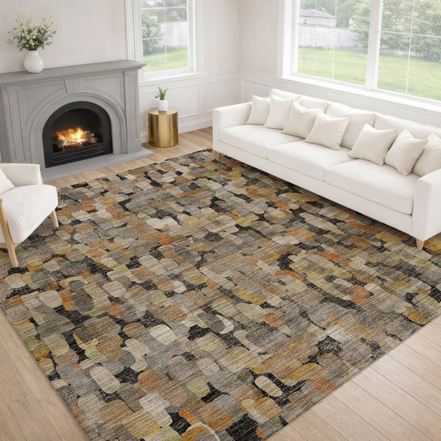 Dalyn Nexus NX4 Black Rug shown in a room