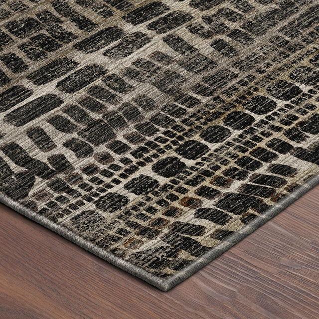 Dalyn Nexus NX5 Black Rug corner detail