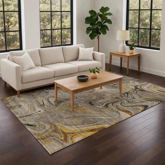 Dalyn Nexus NX6 Gray Rug shown in a room