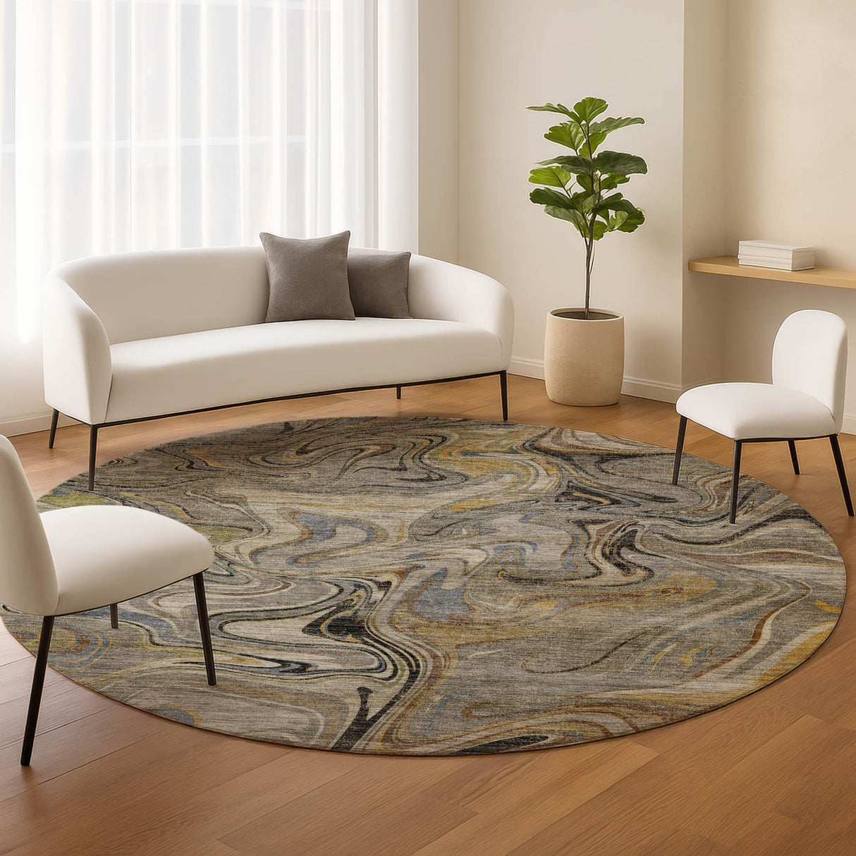 Dalyn Nexus NX6 Gray Rug shown in a room