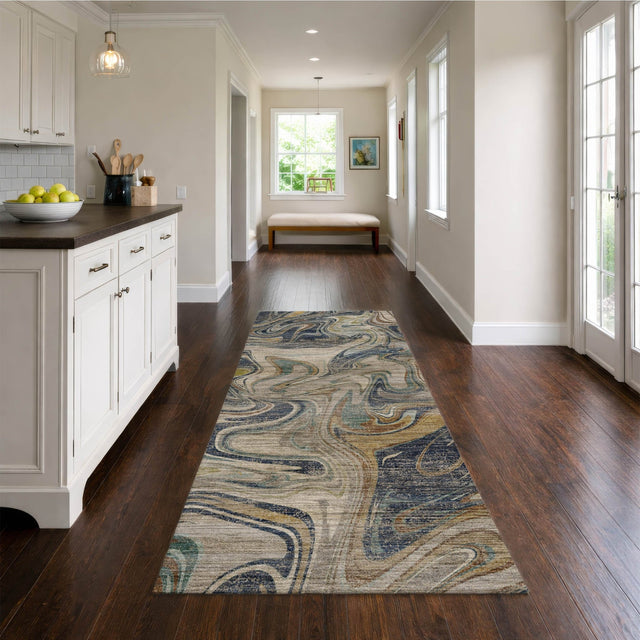 Dalyn Nexus NX6 Navy Rug shown in a room