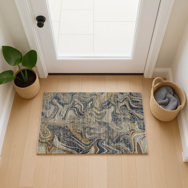 Dalyn Nexus NX6 Navy Rug shown in a room
