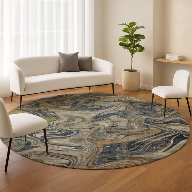 Dalyn Nexus NX6 Navy Rug shown in a room