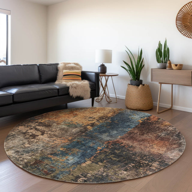 Dalyn Nouveau NV12 Blue Rug shown in a room