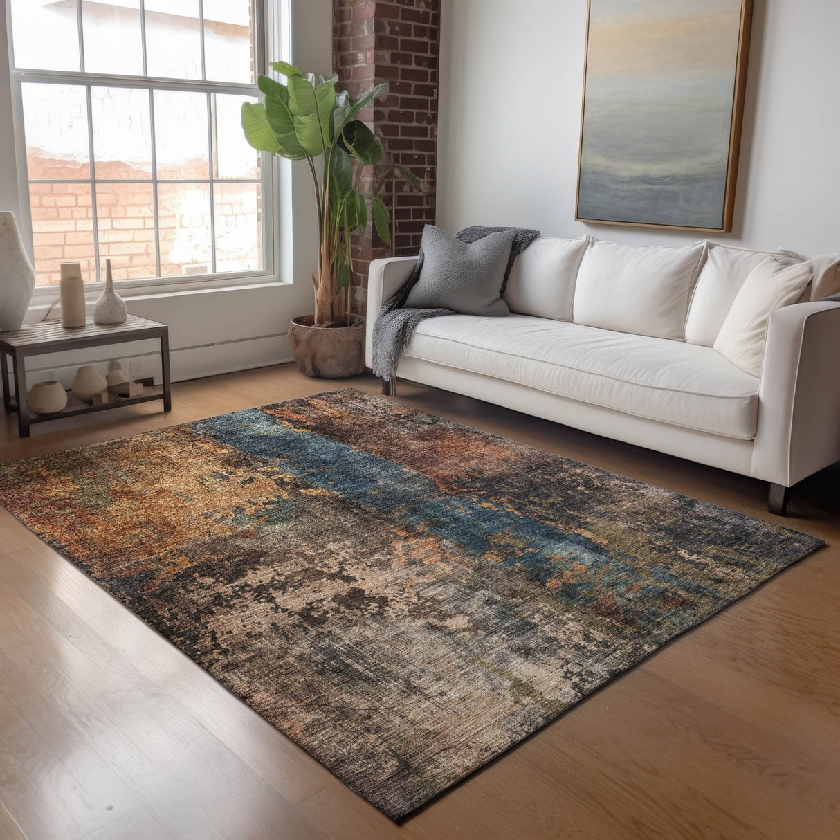 Dalyn Nouveau NV12 Blue Rug shown in a room