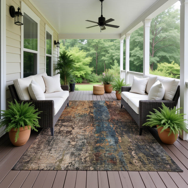 Dalyn Nouveau NV12 Blue Rug outdoor lifestyle image
