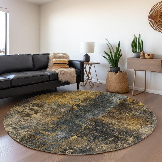 Dalyn Nouveau NV12 Gray Rug shown in a room