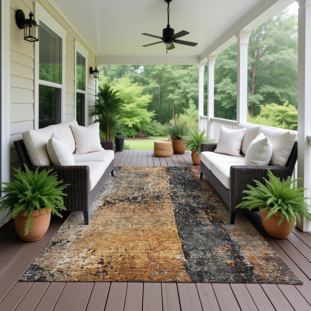 Dalyn Nouveau NV13 Copper Rug outdoor lifestyle image