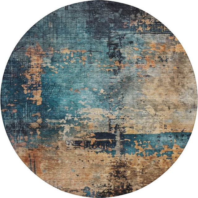 Dalyn Nouveau NV14 Teal Rug round rug