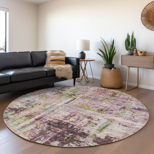 Dalyn Nouveau NV2 Lavender Rug shown in a room
