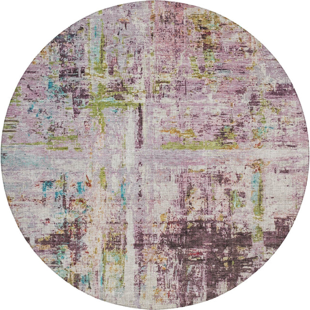 Dalyn Nouveau NV2 Lavender Rug round rug