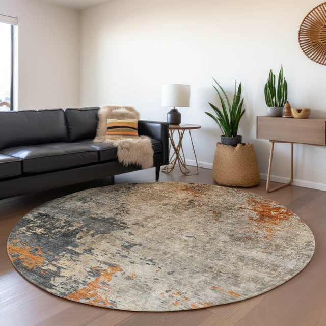 Dalyn Nouveau NV20 Khaki Rug shown in a room