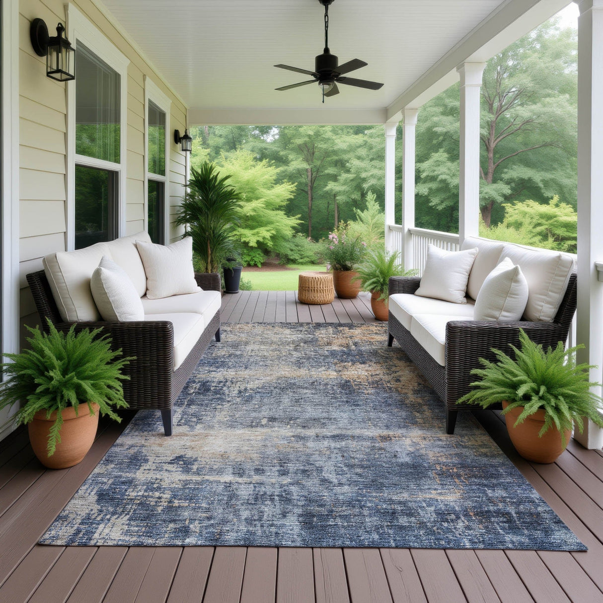Dalyn Nouveau NV25 Denim Rug outdoor lifestyle image