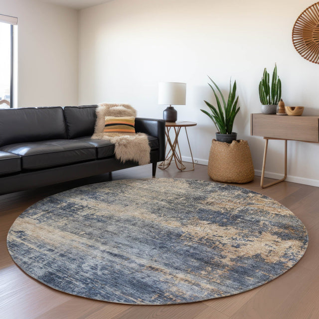 Dalyn Nouveau NV25 Denim Rug shown in a room