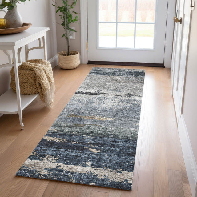 Dalyn Nouveau NV3 Navy Rug shown in a room