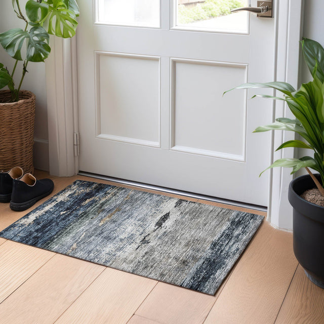 Dalyn Nouveau NV3 Navy Rug shown in a room