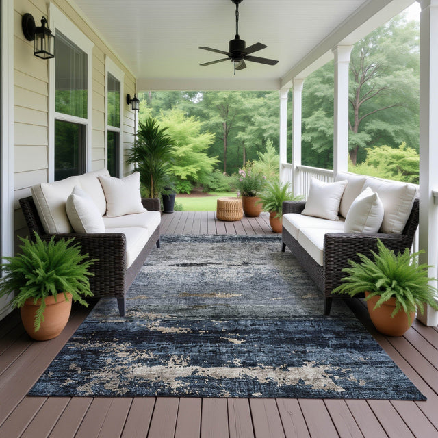 Dalyn Nouveau NV3 Navy Rug outdoor lifestyle image
