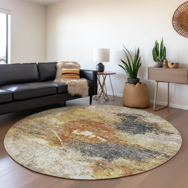 Dalyn Nouveau NV7 Taupe Rug shown in a room