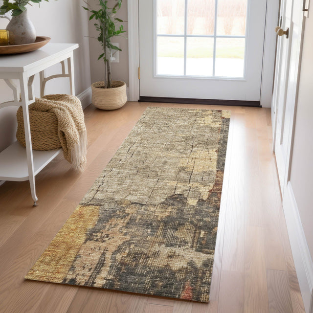 Dalyn Nouveau NV9 Khaki Rug shown in a room