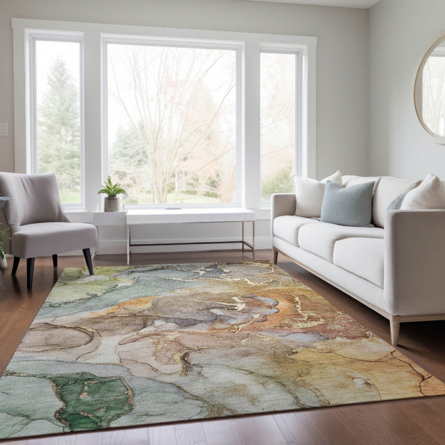 Dalyn Odyssey OY1 Taupe Rug shown in a room