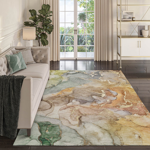 Dalyn Odyssey OY1 Taupe Rug shown in a room