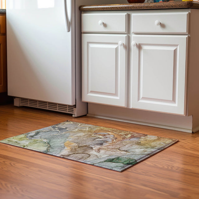 Dalyn Odyssey OY1 Taupe Rug shown in a room