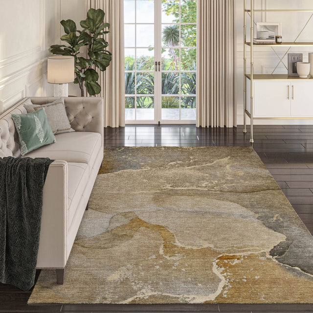 Dalyn Odyssey OY10 Chocolate Rug shown in a room