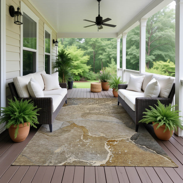 Dalyn Odyssey OY10 Chocolate Rug outdoor lifestyle image