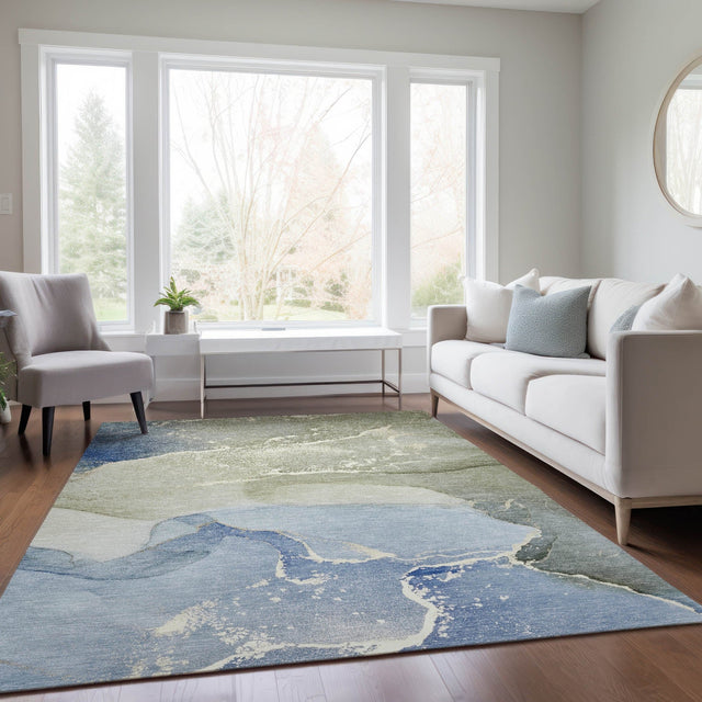 Dalyn Odyssey OY10 Sky Rug shown in a room