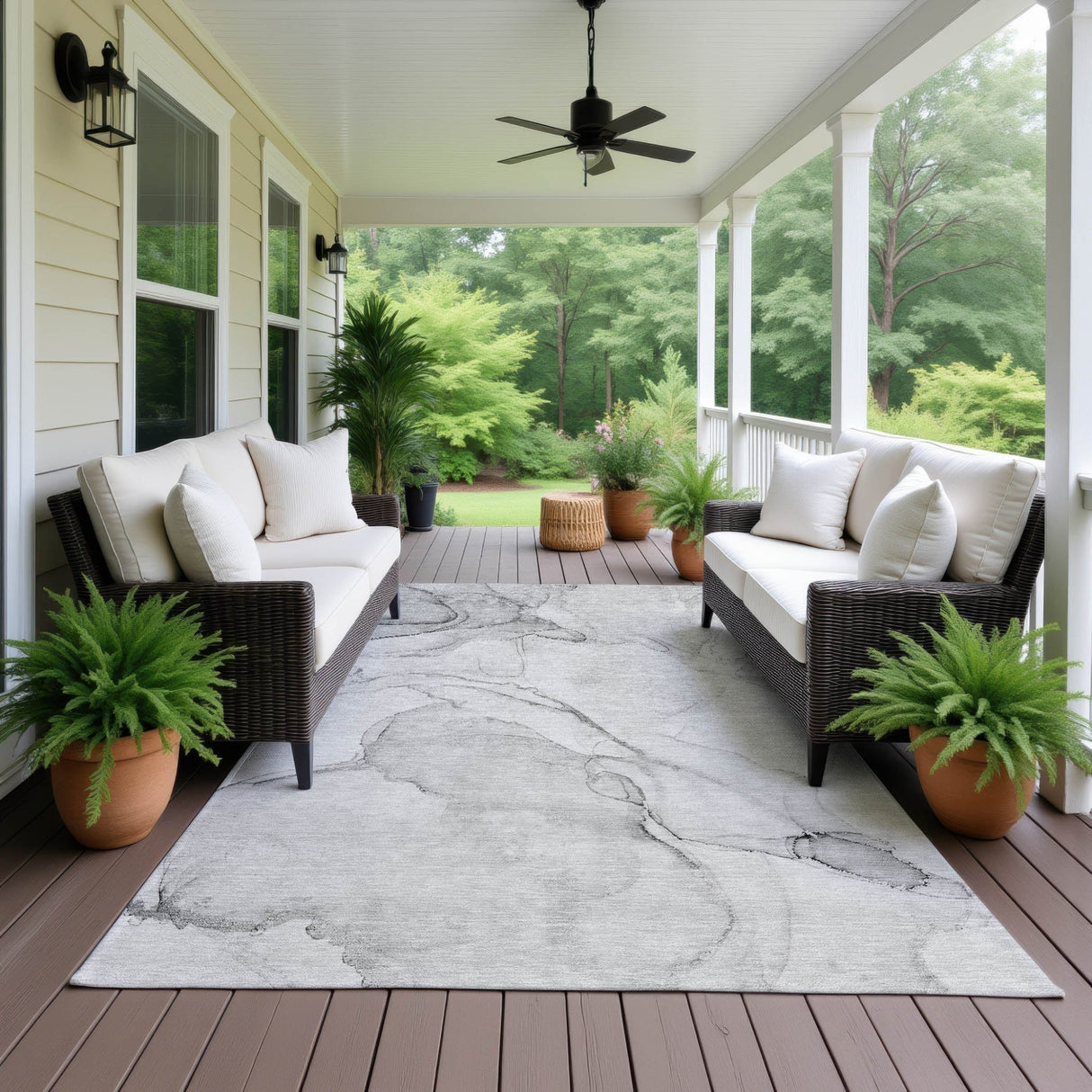 Dalyn Odyssey OY13 Gray Rug outdoor lifestyle image
