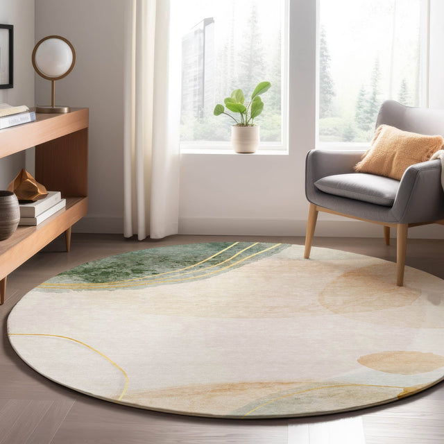 Dalyn Odyssey OY16 Beige Rug shown in a room