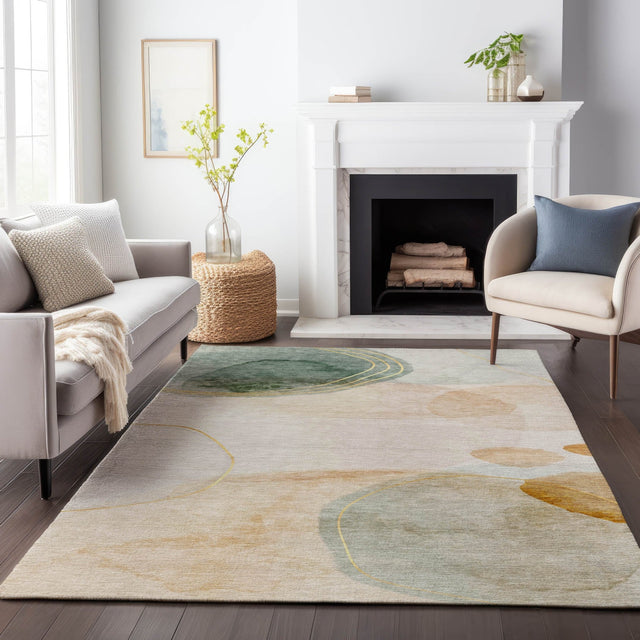 Dalyn Odyssey OY16 Beige Rug shown in a room