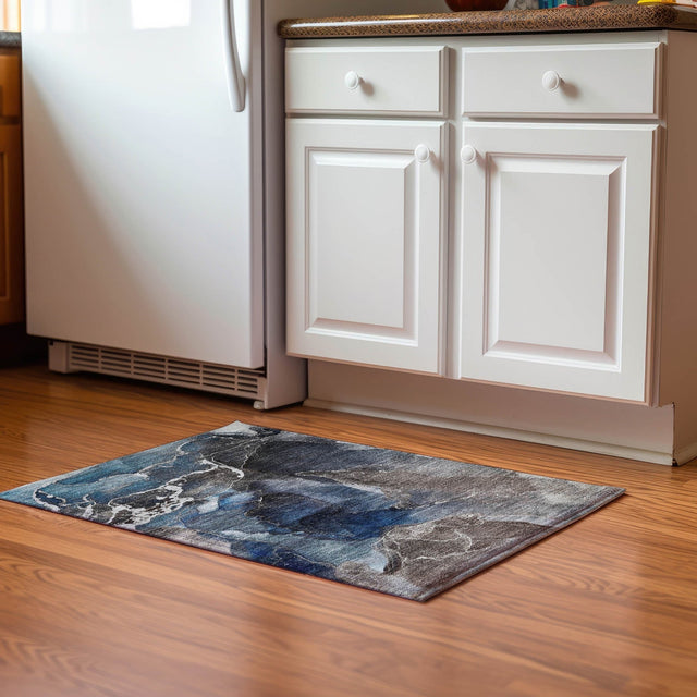 Dalyn Odyssey OY3 Blue Rug shown in a room