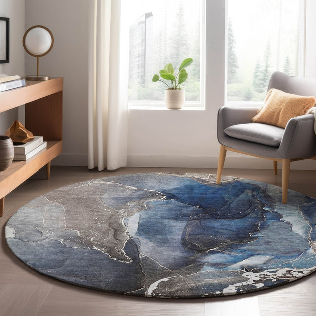 Dalyn Odyssey OY3 Blue Rug shown in a room