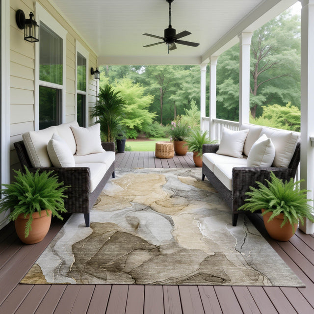 Dalyn Odyssey OY4 Taupe Rug outdoor lifestyle image