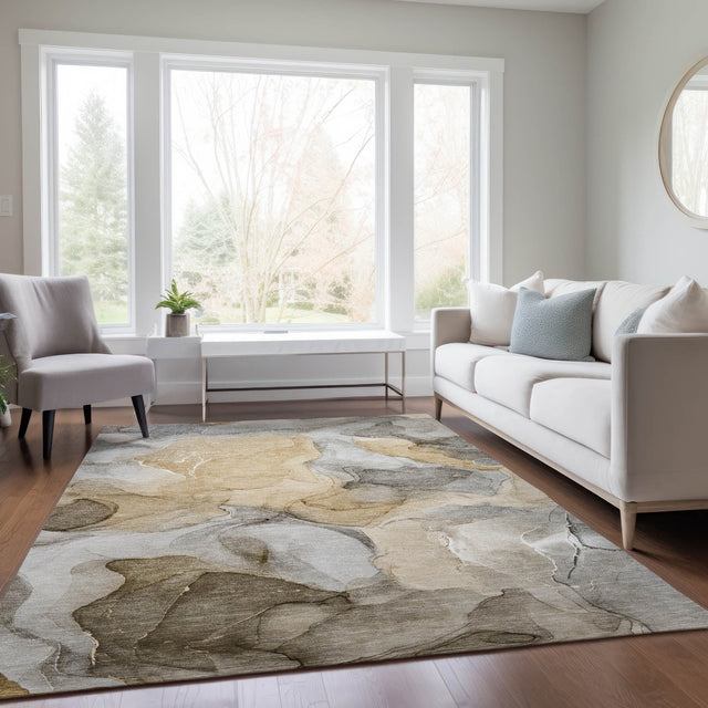 Dalyn Odyssey OY4 Taupe Rug shown in a room