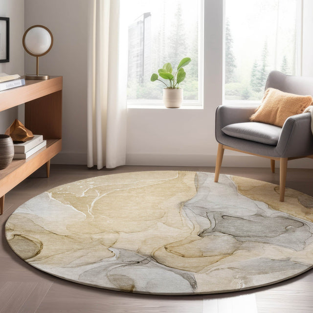 Dalyn Odyssey OY4 Taupe Rug shown in a room