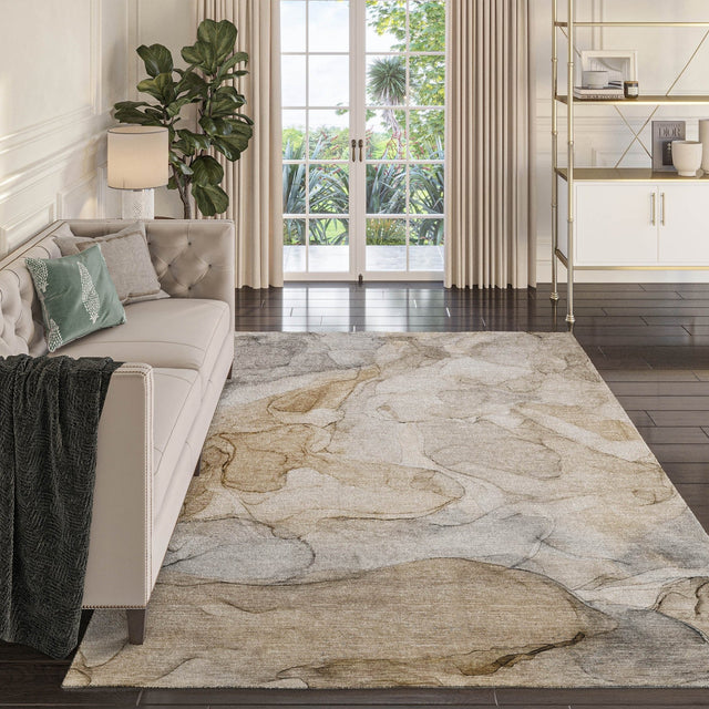 Dalyn Odyssey OY8 Brown Rug shown in a room