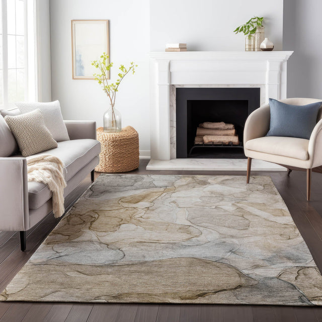 Dalyn Odyssey OY8 Brown Rug shown in a room